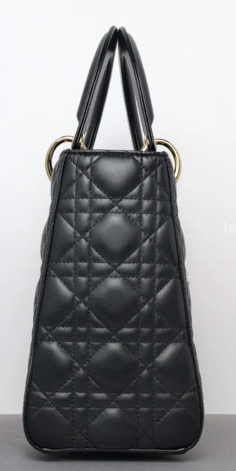 Torebka Lady Dior medium black lambskin/gold NOWA