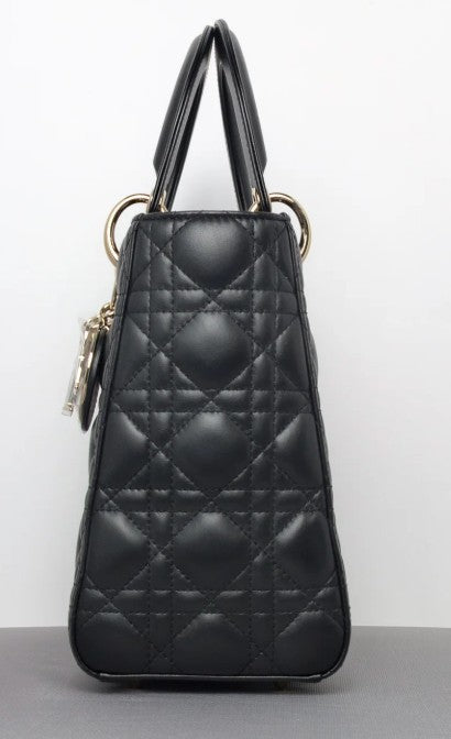 Torebka Lady Dior medium black lambskin/gold NOWA