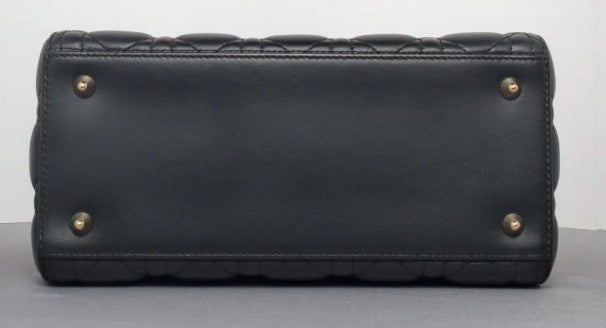 Torebka Lady Dior medium black lambskin/gold NOWA