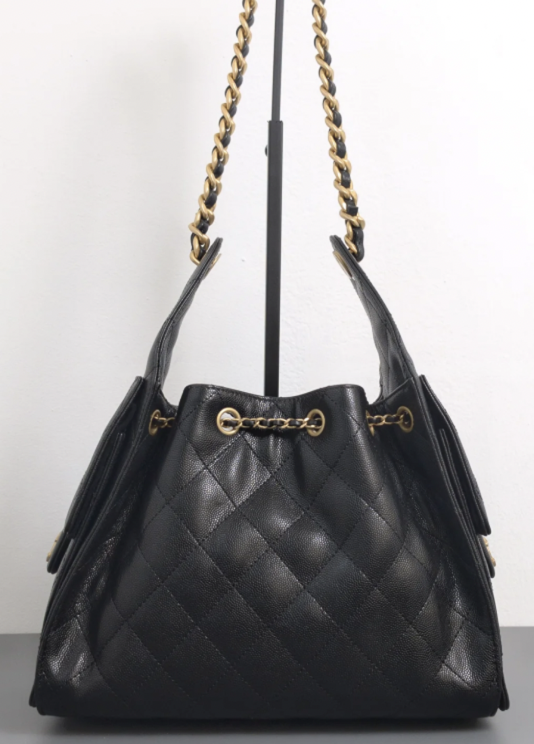 Torebka Chanel 25 large black caviar/gold new