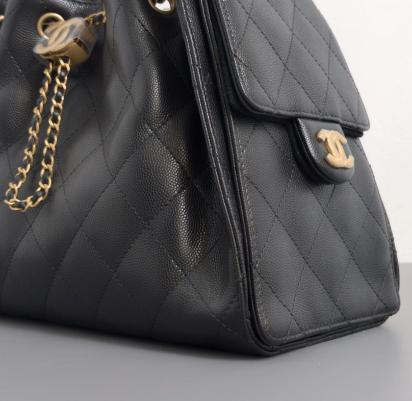 Torebka Chanel 25 large black caviar/gold new