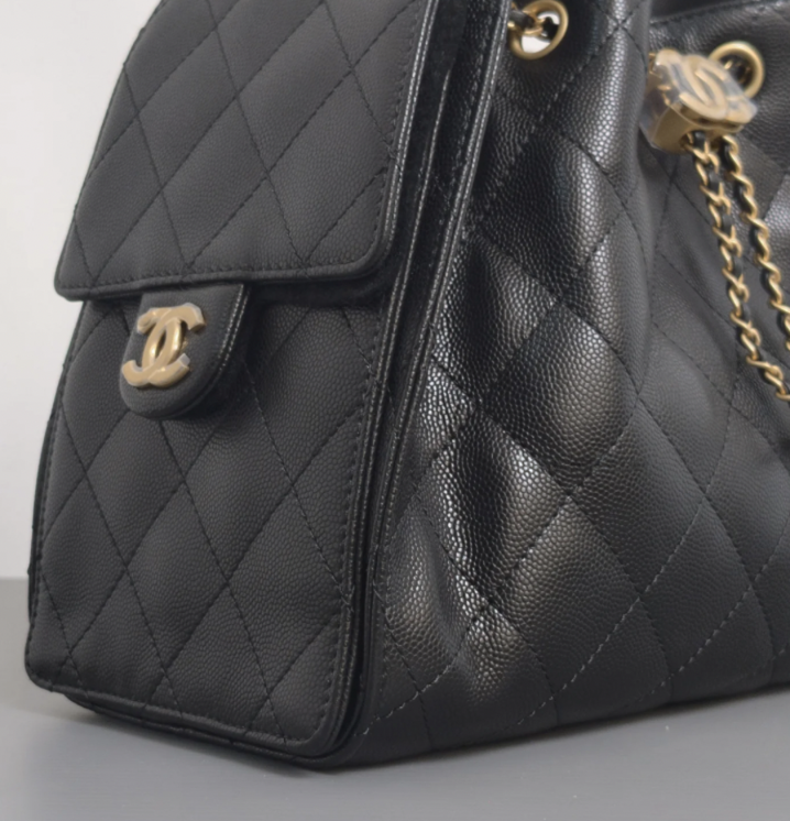 Torebka Chanel 25 large black caviar/gold new