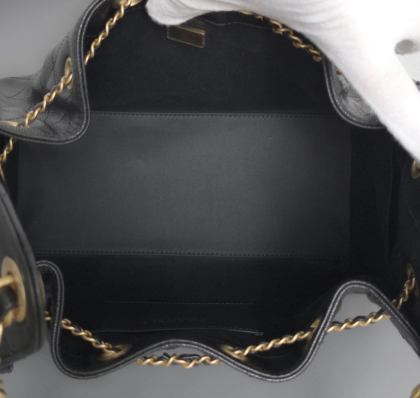 Torebka Chanel 25 large black caviar/gold new