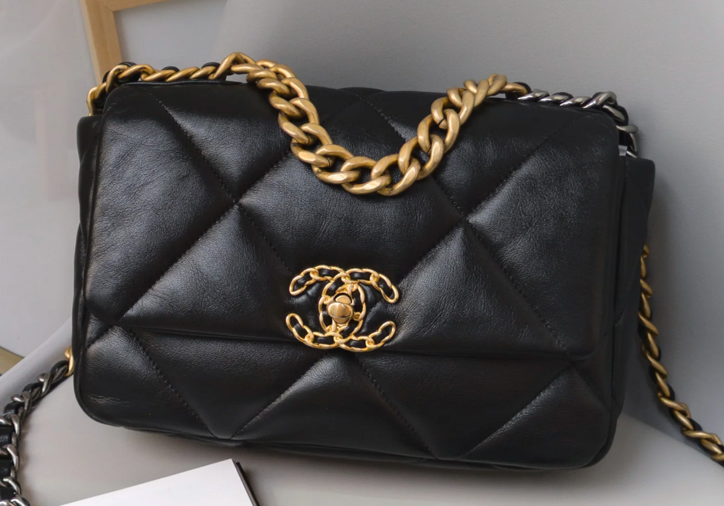 Torebka Chanel 19 small black lamb multicolored 2022 perfect like NEW