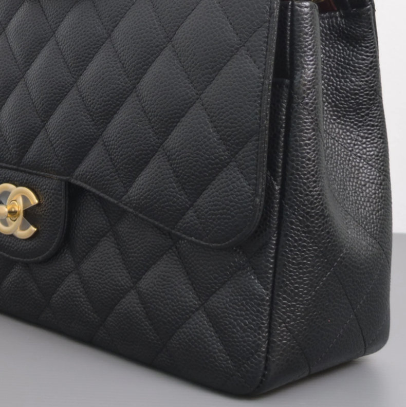Torebka Chanel Jumbo caviar black/gold - like NEW