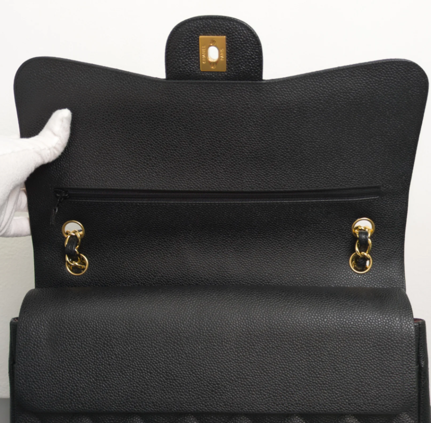 Torebka Chanel Jumbo caviar black/gold - like NEW