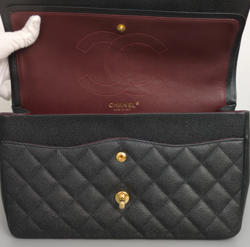 Torebka Chanel Jumbo caviar black/gold - like NEW