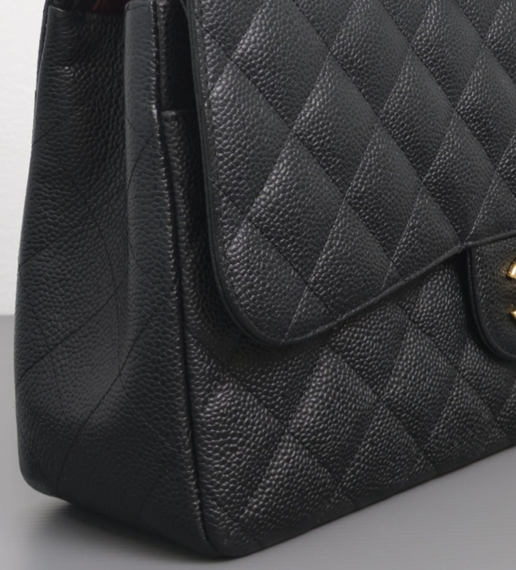 Torebka Chanel Jumbo caviar black/gold - like NEW