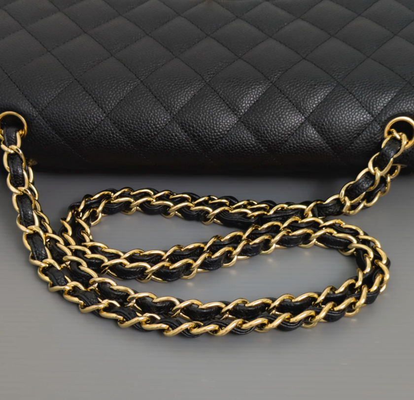 Torebka Chanel Jumbo caviar black/gold - like NEW