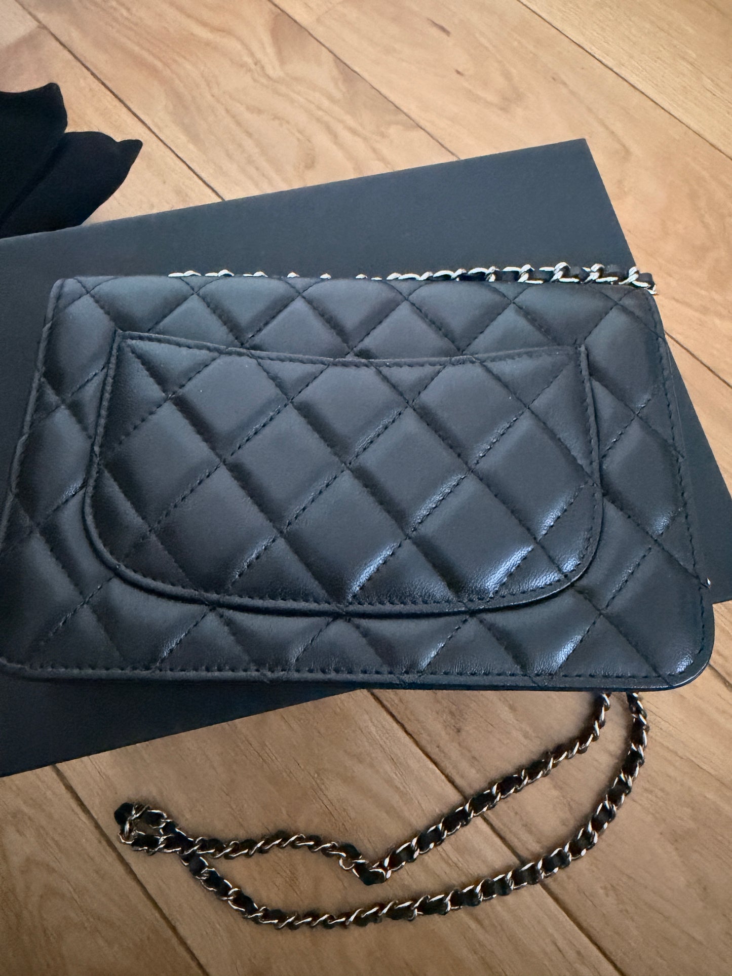 Torebka Chanel WOC black lamb/silver 2023 perfect