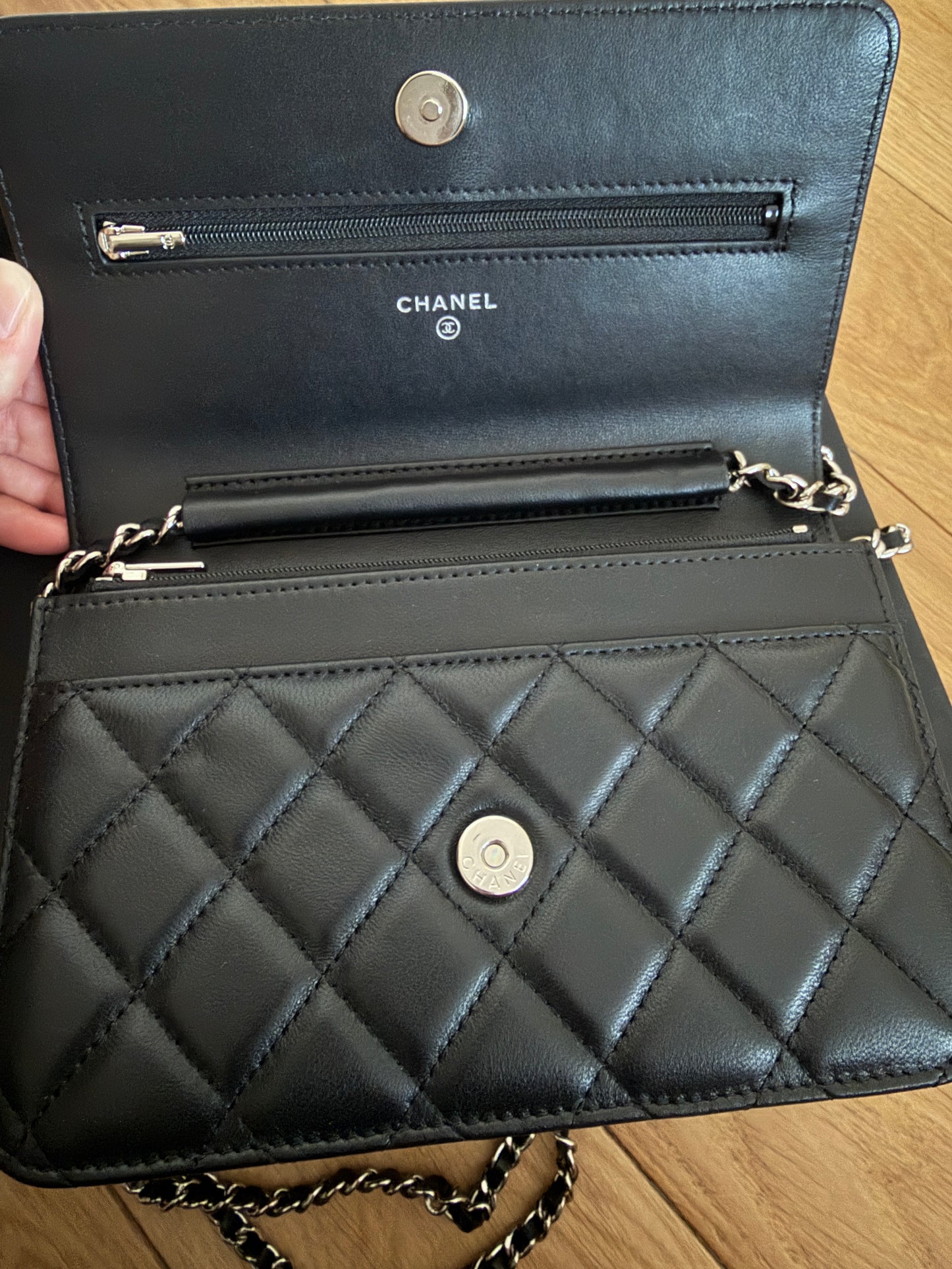 Torebka Chanel WOC black lamb/silver 2023 perfect