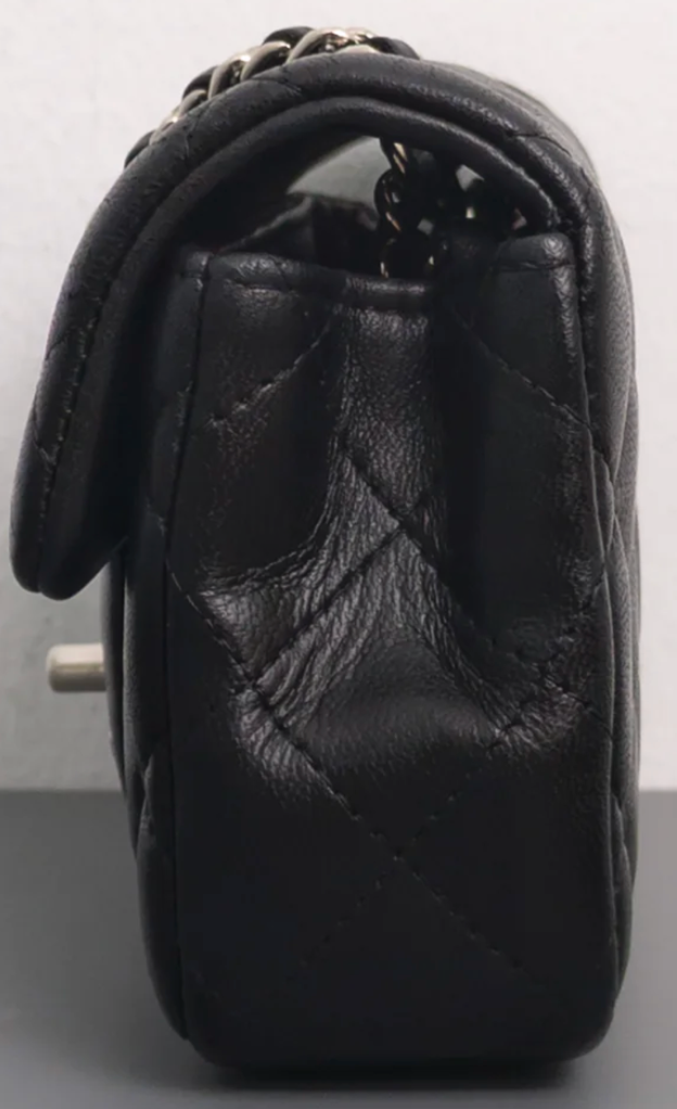 Torebka Chanel Mini Rectangle black lambskin/silver PERFECT