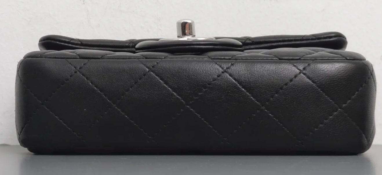 Torebka Chanel Mini Rectangle black lambskin/silver PERFECT