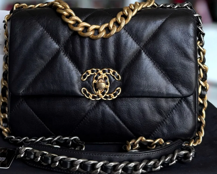 Torebka Chanel 19 small black/gold z rachunkiem
