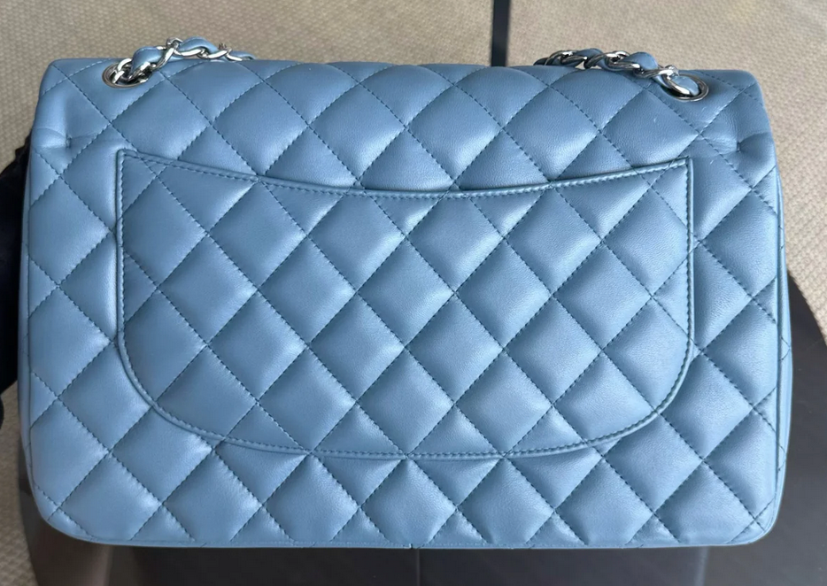 Torebka Chanel jumbo lamb blue/silver 2013