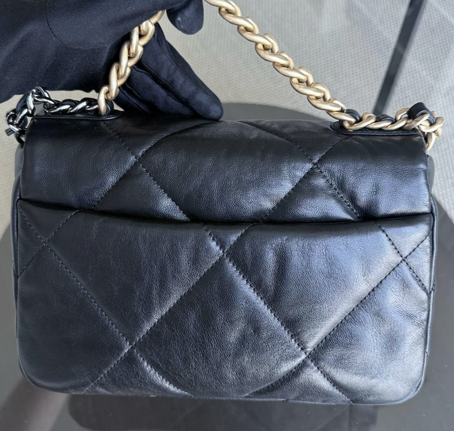 Torebka Chanel 19 small goatskin black multicolored 2020 FULL SET