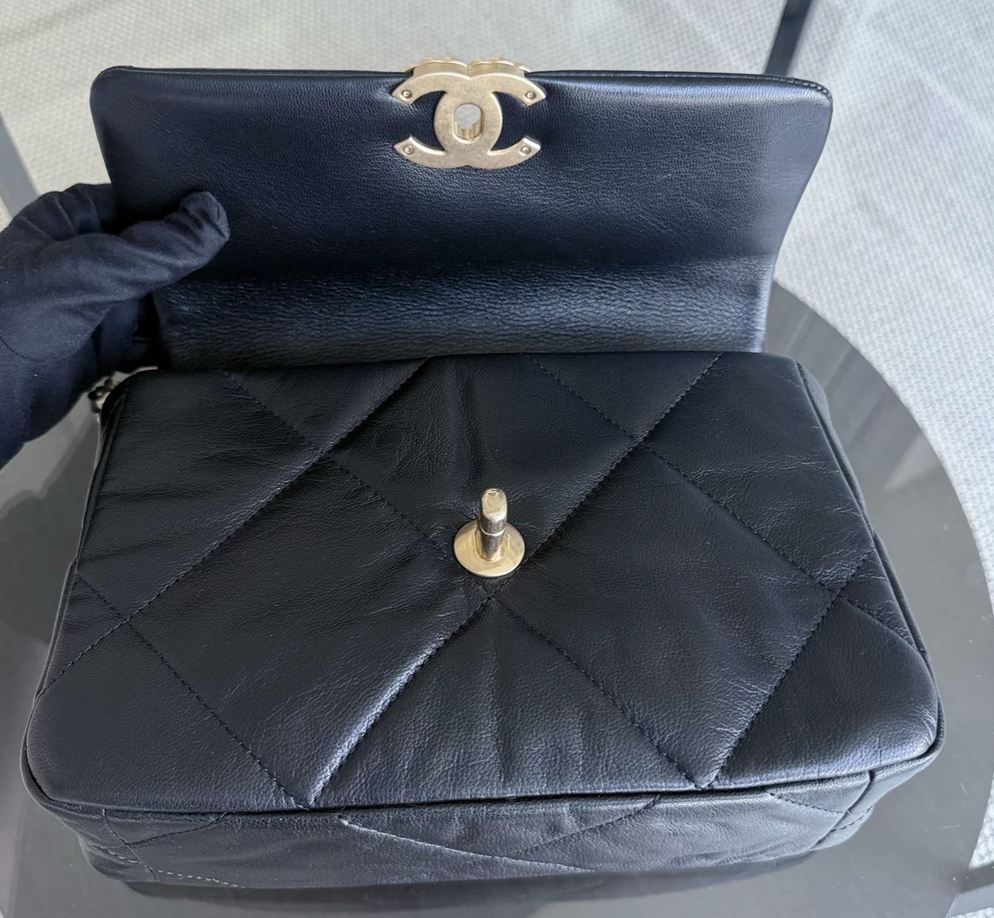 Torebka Chanel 19 small goatskin black multicolored 2020 FULL SET