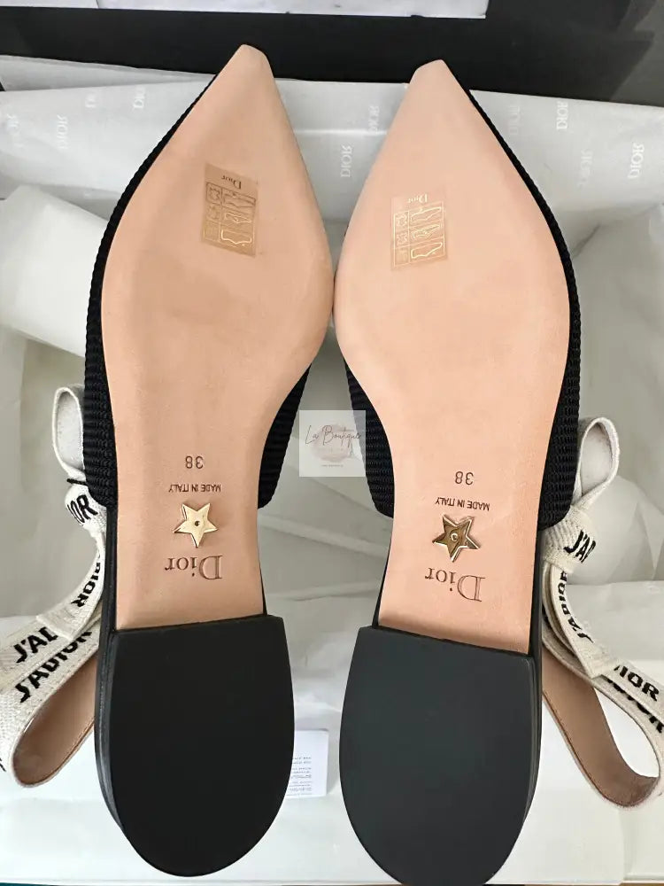 Buty Dior J’adior Slingback Flat R.38 Czarne Nowe