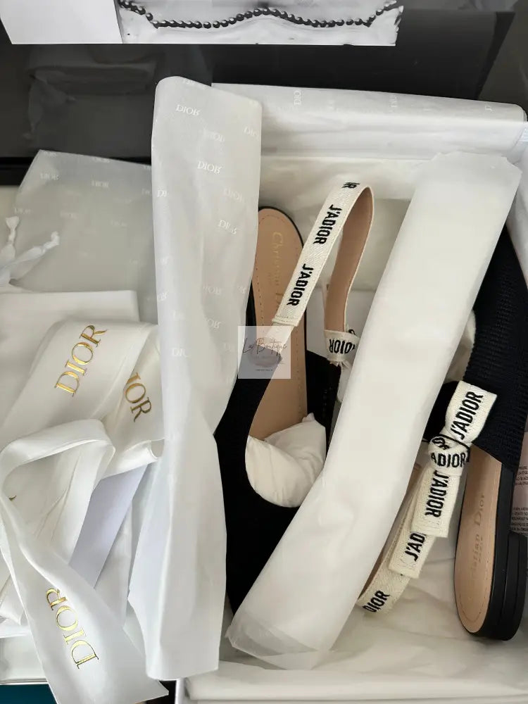 Buty Dior J’adior Slingback Flat R.38 Czarne Nowe