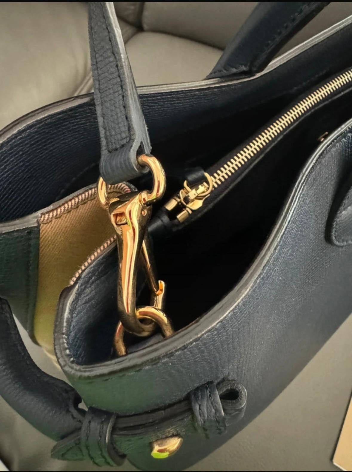Torebka Burberry granat skóra z paskiem nowa