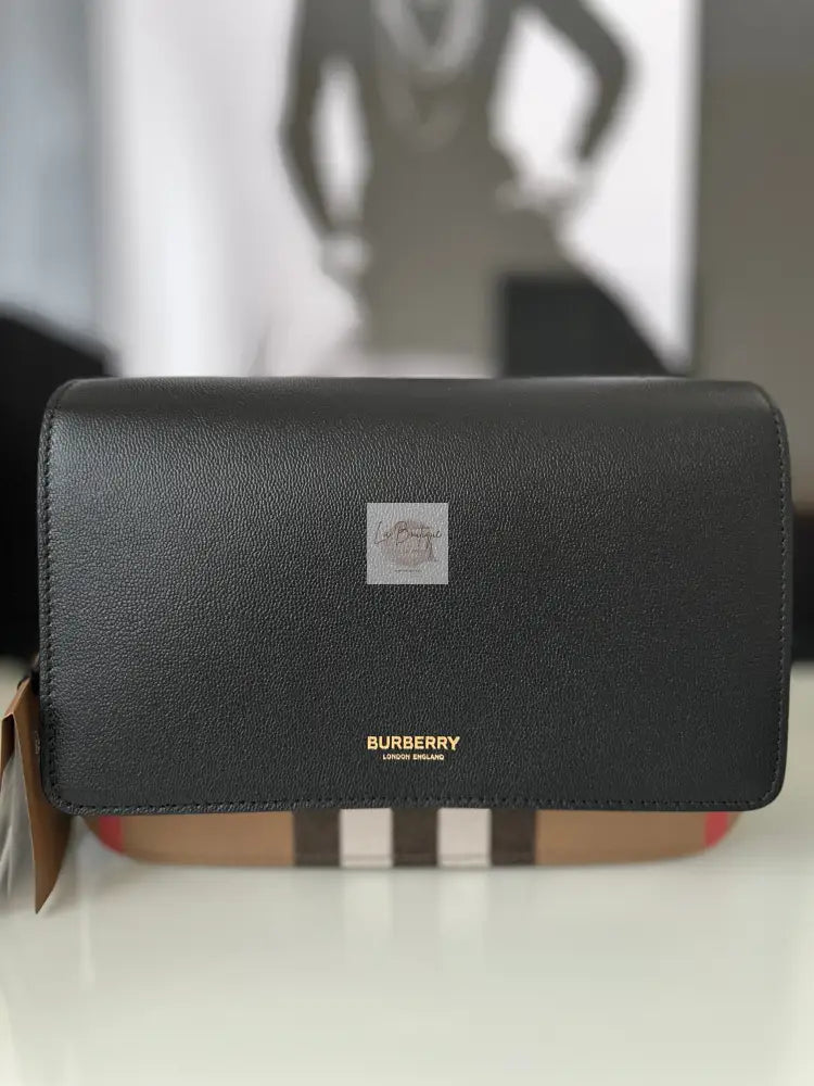 Klasyczna Listonoszka Burberry Czarna W Kratę Medium Nowa