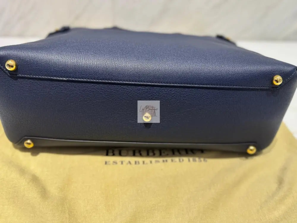 Torebka Burberry granat skóra z paskiem nowa