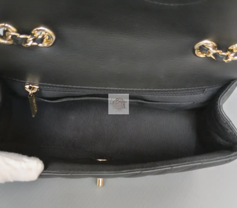 Torebka Chanel Chevron Mini | Black Lambskin Light Gold Hardware 2019 jak nowa