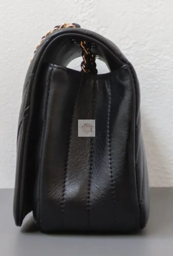Torebka Chanel Chevron Mini | Black Lambskin Light Gold Hardware 2019 jak nowa