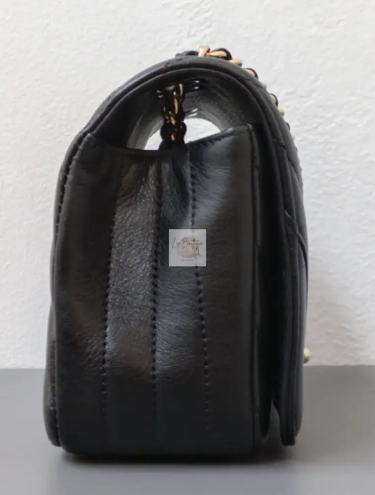 Torebka Chanel Chevron Mini | Black Lambskin Light Gold Hardware 2019 jak nowa
