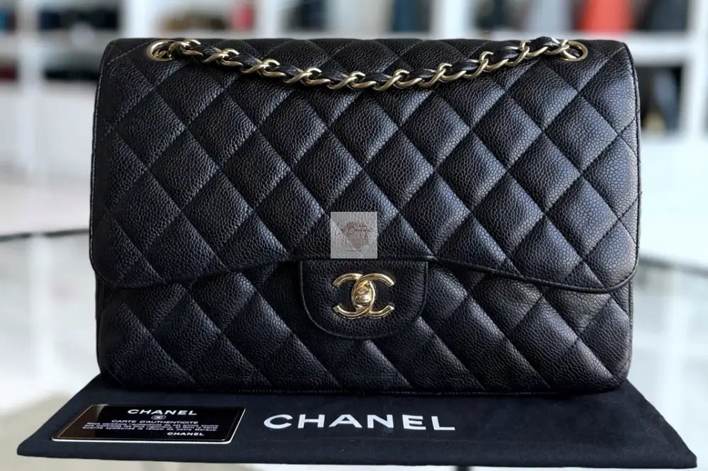 Torebka Chanel classic double flap jumbo black/gold hdw caviar