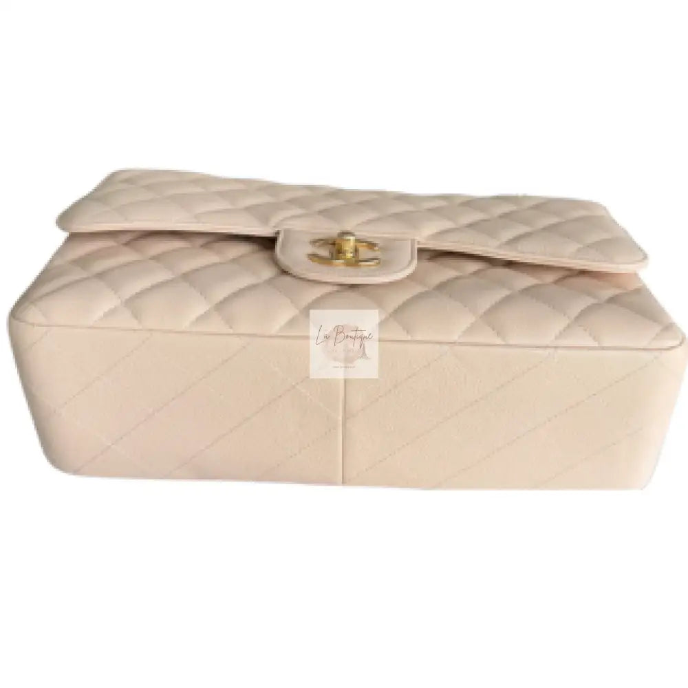 Torebka Chanel Classic Double Flap Jumbo Caviar Beige