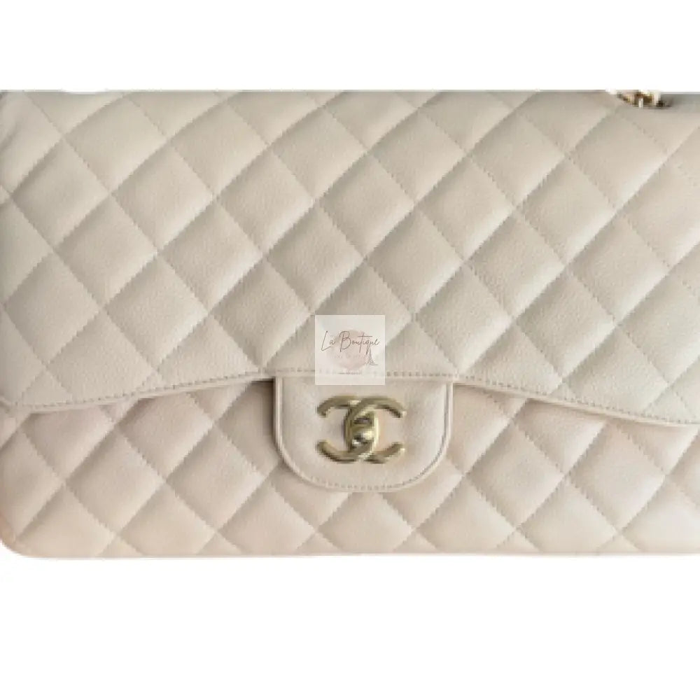 Torebka Chanel Classic Double Flap Jumbo Caviar Beige