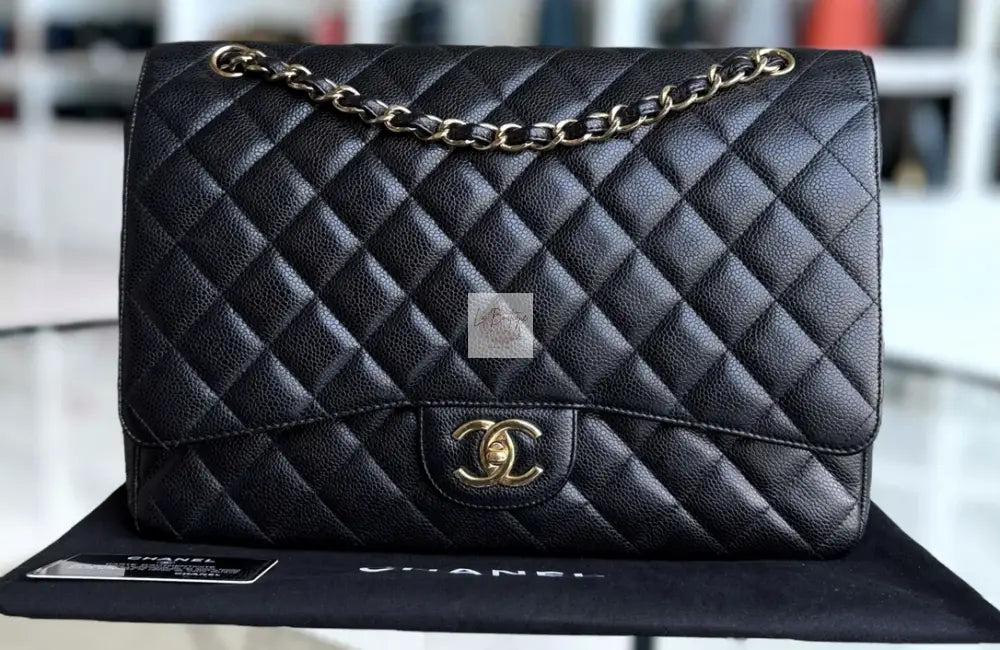 Torebka Chanel Classic double flap maxi czarna/gold hdw