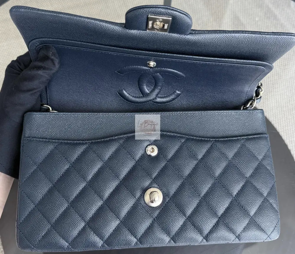 Torebka Chanel classic medium dark navy/gold NOWA komplet z butiku 2019r.