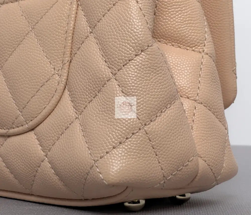 Torebka Chanel Coco Handle mini pink beige/gold hdw caviar