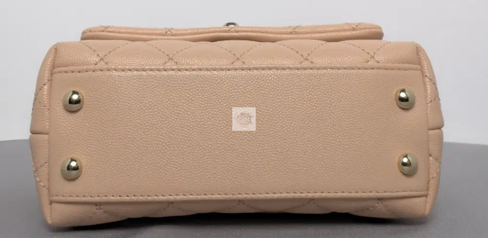 Torebka Chanel Coco Handle mini pink beige/gold hdw caviar