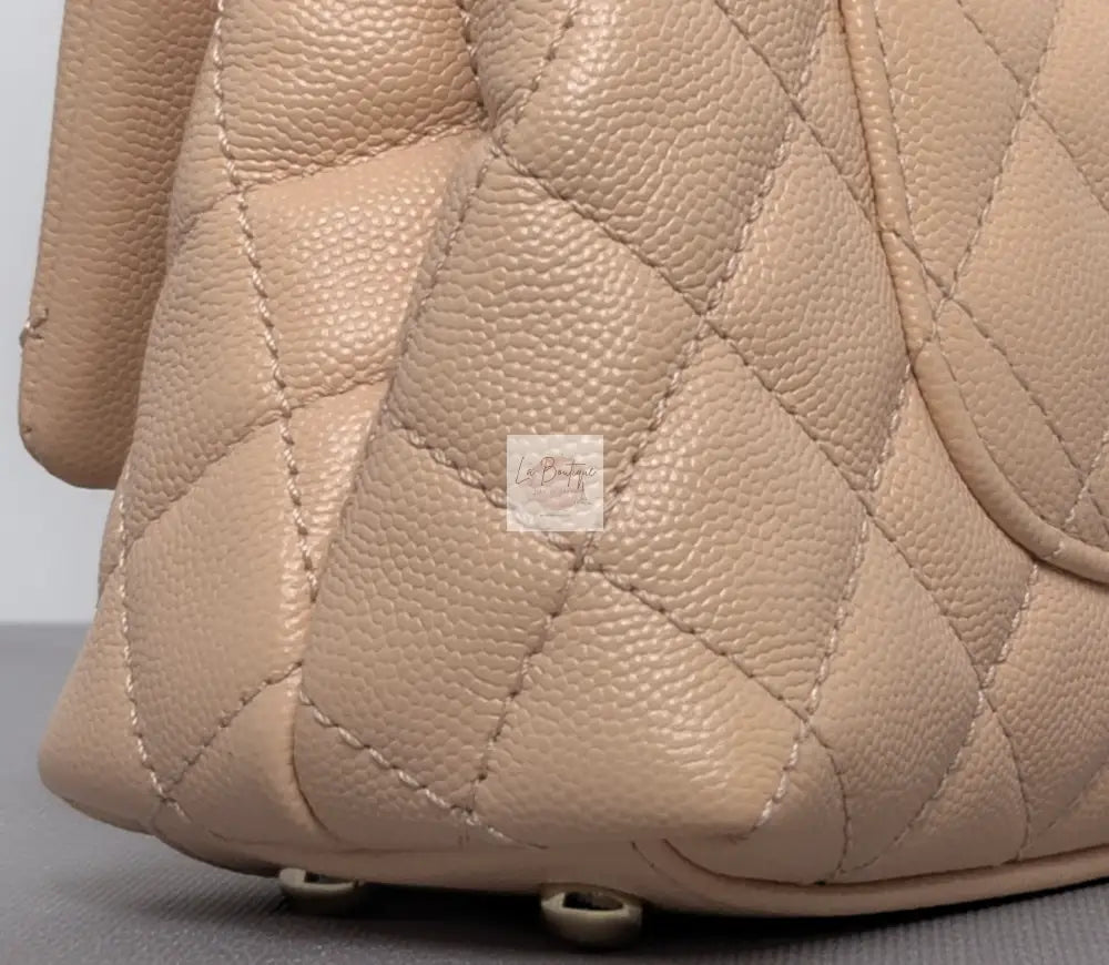 Torebka Chanel Coco Handle mini pink beige/gold hdw caviar