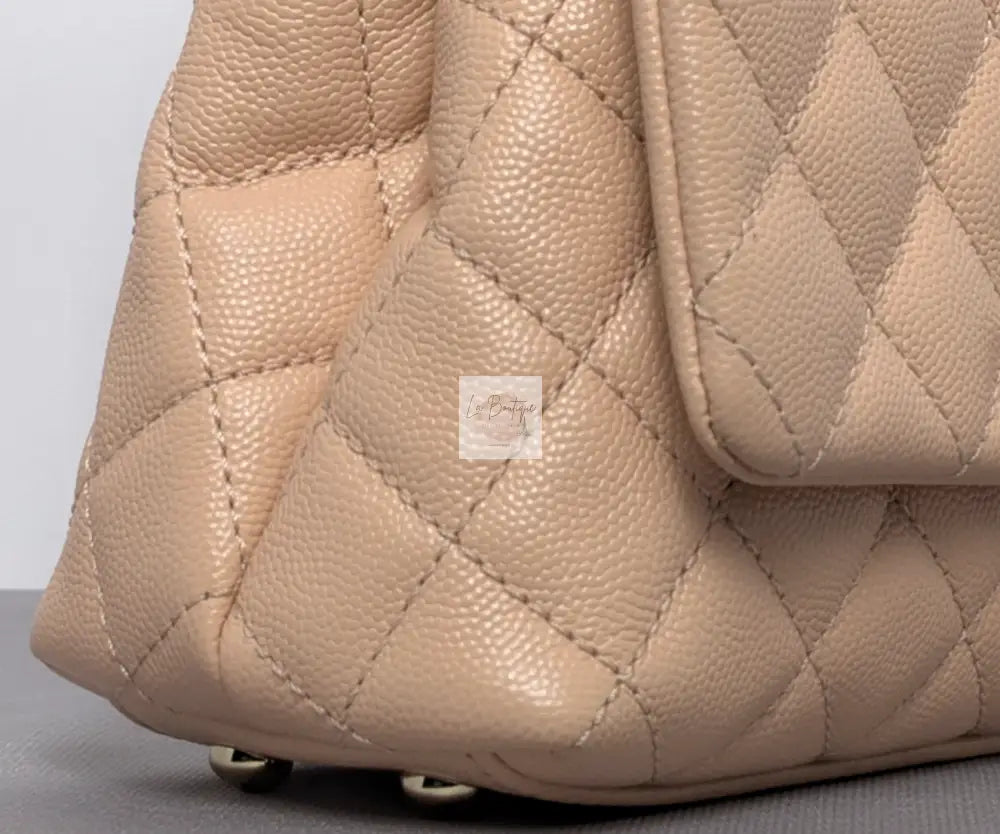 Torebka Chanel Coco Handle mini pink beige/gold hdw caviar