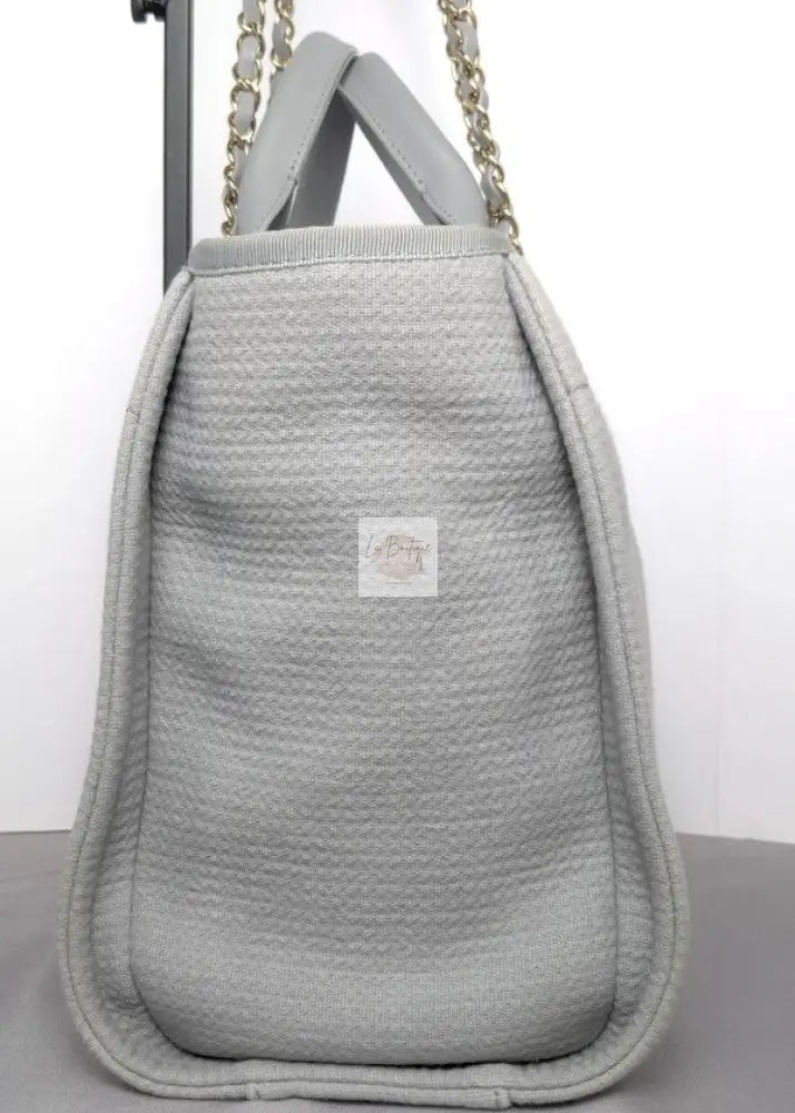 Torebka Chanel Deauville Shopping Tote 23B Grey Canvas/Light Gold