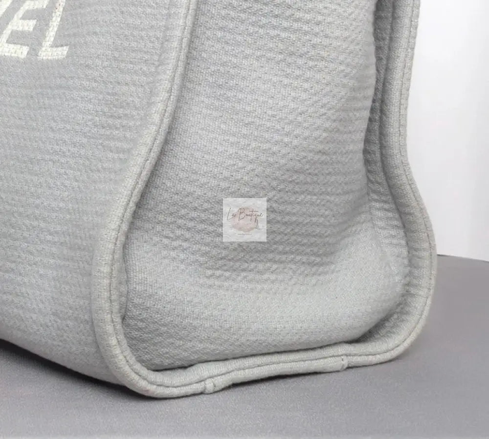 Torebka Chanel Deauville Shopping Tote 23B Grey Canvas/Light Gold