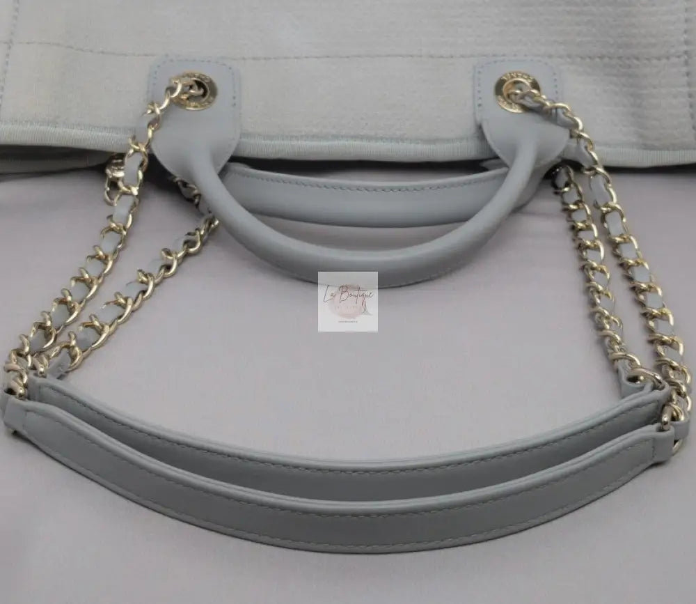 Torebka Chanel Deauville Shopping Tote 23B Grey Canvas/Light Gold