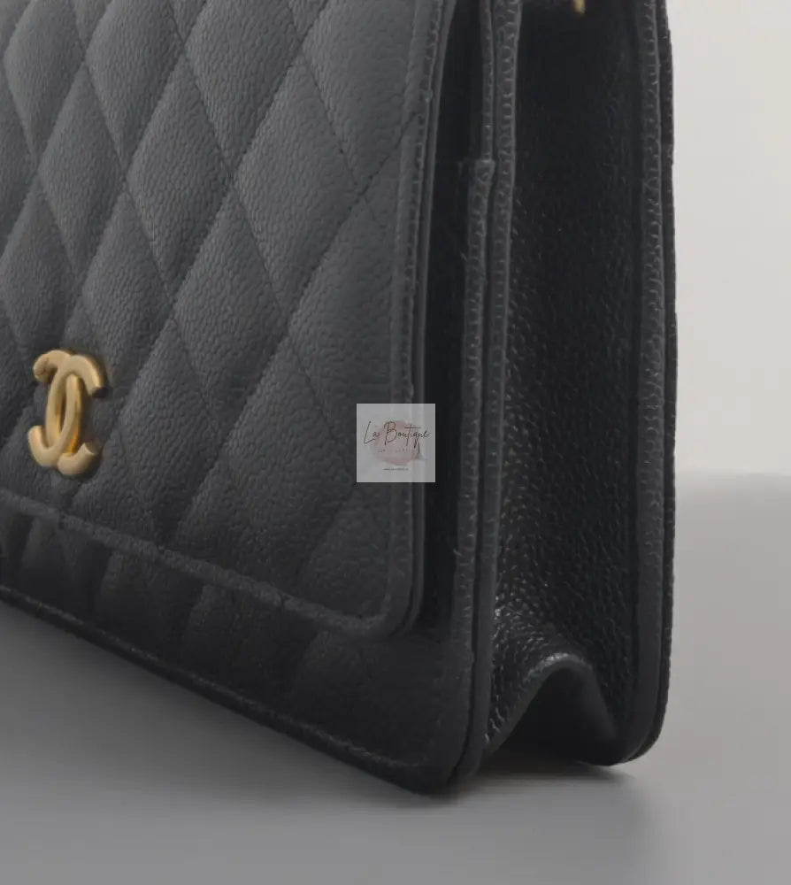 Torebka Chanel WOC With Top Handle | 22S Black Caviar Brushed Gold Hardware 2022