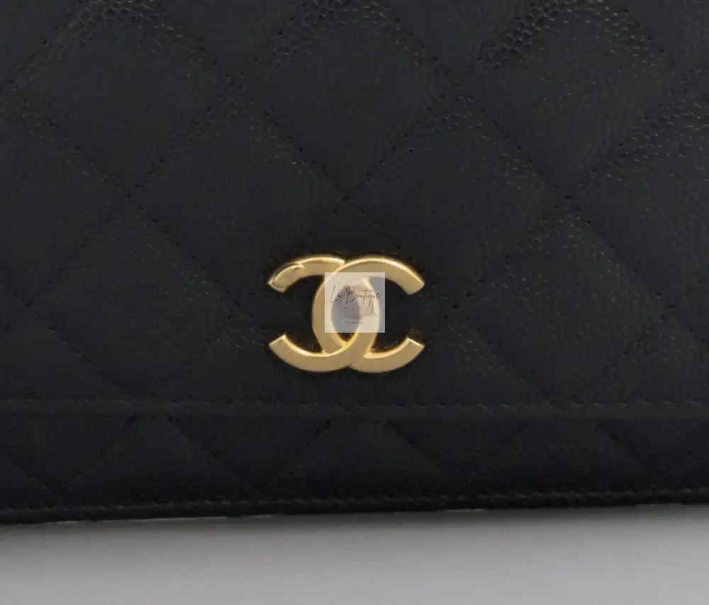 Torebka Chanel WOC With Top Handle | 22S Black Caviar Brushed Gold Hardware 2022