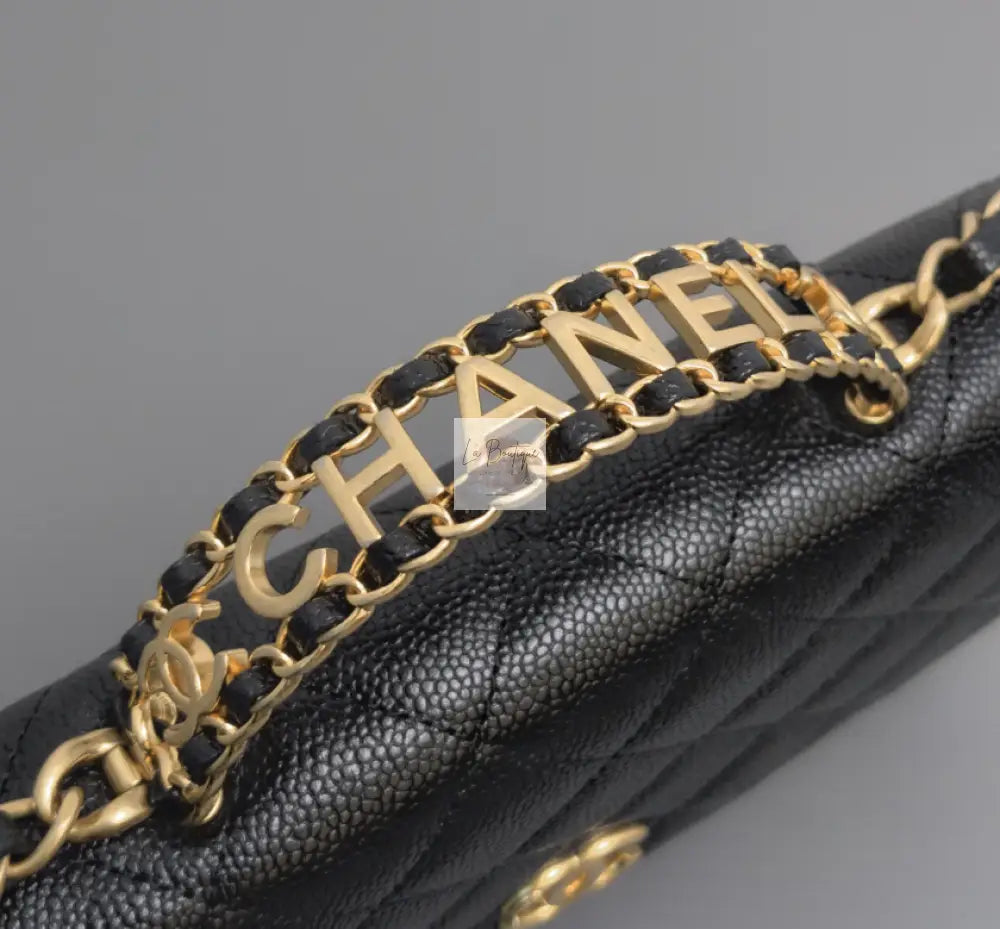 Torebka Chanel WOC With Top Handle | 22S Black Caviar Brushed Gold Hardware 2022