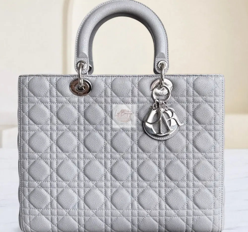 Torebka Dior Lady large gray/silver