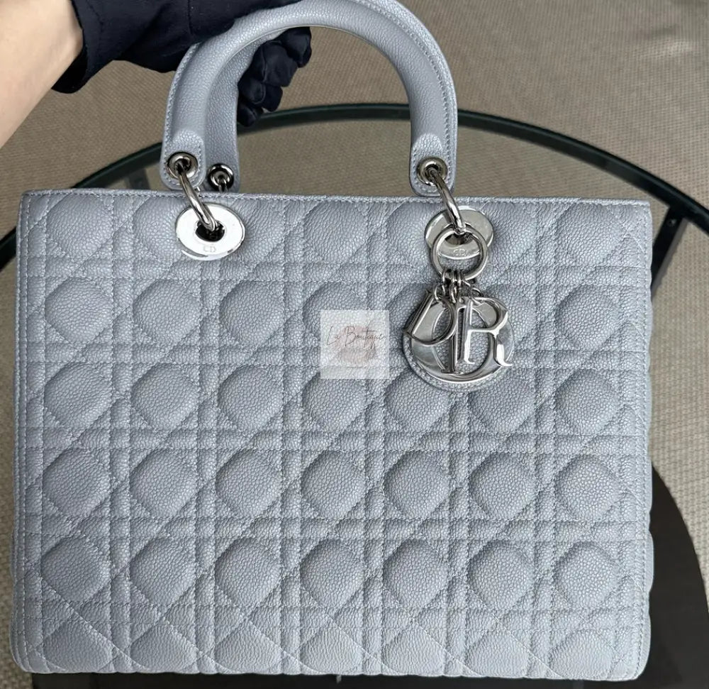 Torebka Dior Lady large gray/silver