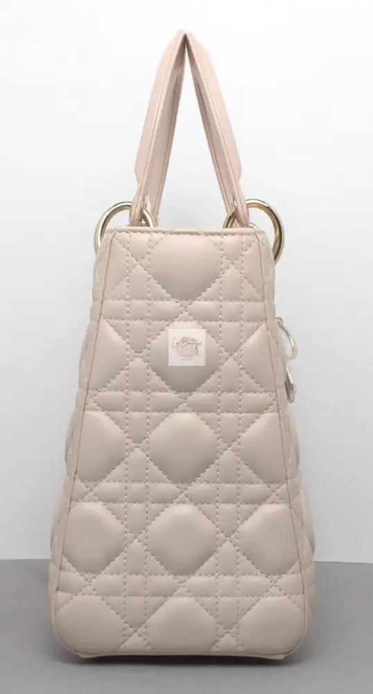 Torebka Dior Lady medium pudrowy róż jasno złoty hdw NOWA