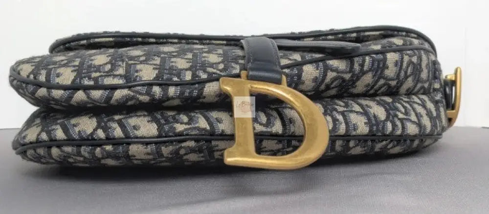 Torebka Dior Saddle medium Blue Oblique Jacquard Fabric/brushed gold