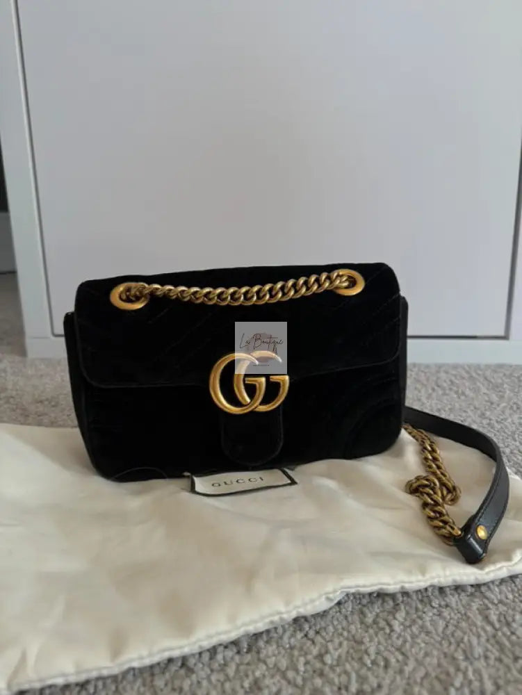 Torebka Gucci Marmont small velvet black