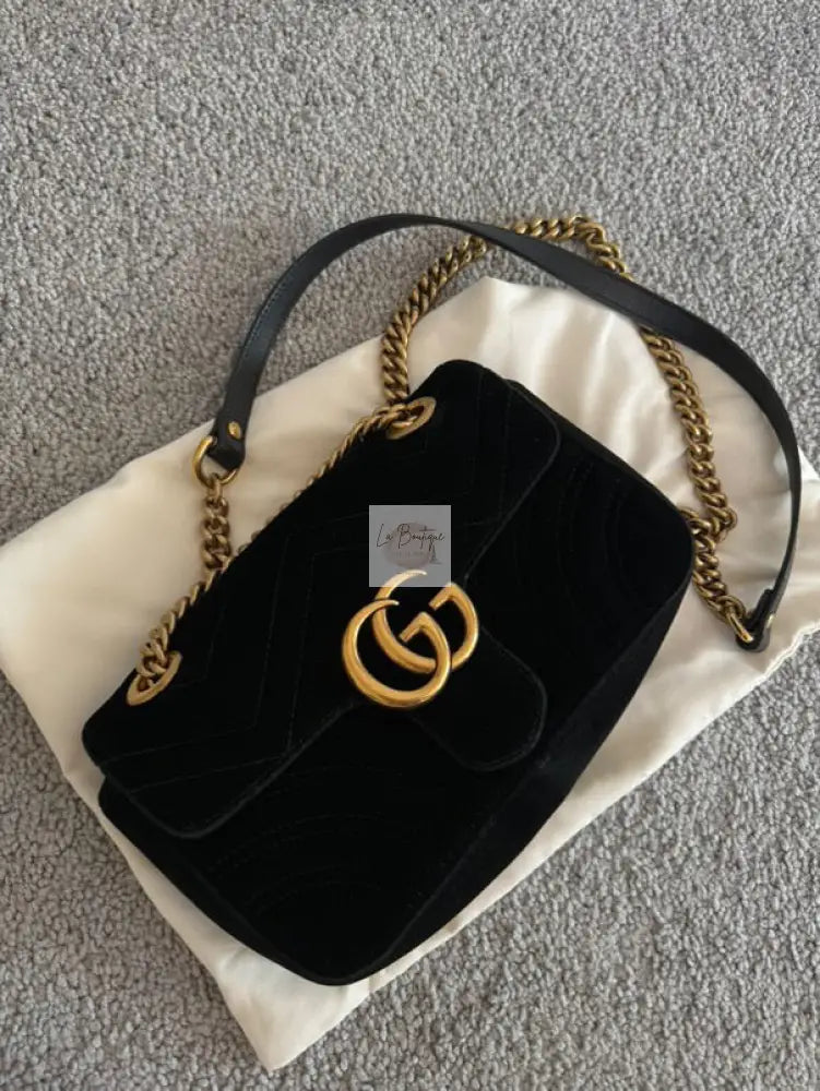 Torebka Gucci Marmont small velvet black